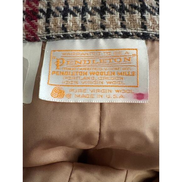 Vintage Pendleton Wool Midi Skirt | Plaid Red Black | Size 6 | Made in USA - Picture 5 of 6